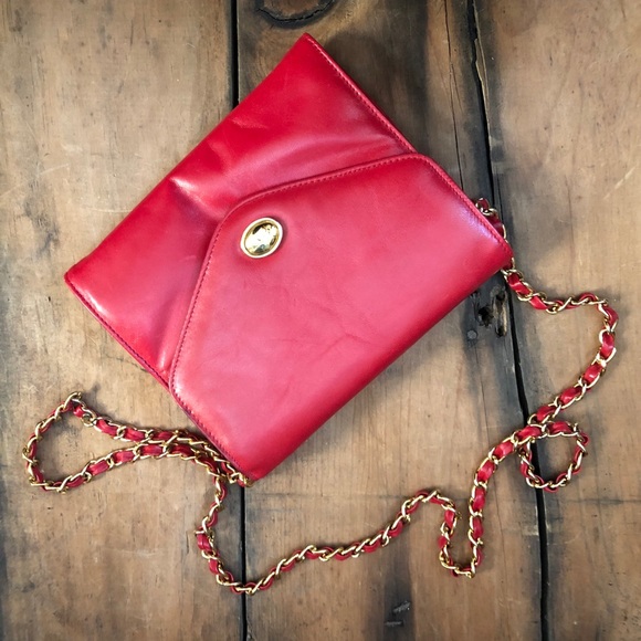 Monet Cross Body Handbag Red Faux Leather Purse - Picture 8 of 8